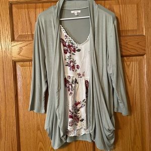 Maurices cartigan and tank